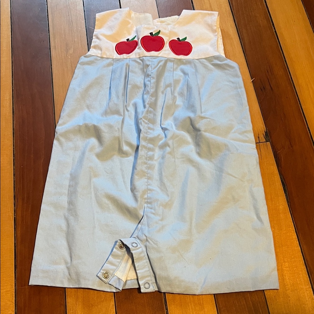Cecil & Lou boys 18 month apple shorties onesie jumpsuit fall outfit blue white